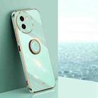 For vivo Y200i XINLI Straight Edge 6D Electroplate TPU Phone Case with Ring Holder(Mint Green) - 1