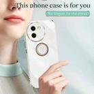 For vivo Y200i XINLI Straight 6D Plating Gold Edge TPU Shockproof Case with Ring Holder(White) - 3