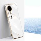 For vivo S19 XINLI Straight 6D Plating Gold Edge TPU Phone Case(White) - 1