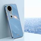 For vivo S19 XINLI Straight 6D Plating Gold Edge TPU Phone Case(Celestial Blue) - 1