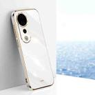 For vivo S19 Pro XINLI Straight 6D Plating Gold Edge TPU Phone Case(White) - 1