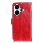 For Xiaomi Redmi 13 4G Retro Crazy Horse Texture Leather Phone Case(Red) - 3