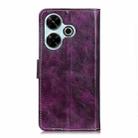 For Xiaomi Redmi 13 4G Retro Crazy Horse Texture Leather Phone Case(Purple) - 3