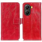 For Redmi Turbo 4 Retro Crazy Horse Texture Leather Phone Case(Red) - 1