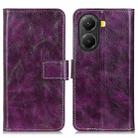 For Redmi Turbo 4 Retro Crazy Horse Texture Leather Phone Case(Purple) - 1