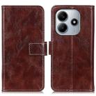 For Redmi Note 14 4G 164.84mm Retro Crazy Horse Texture Leather Phone Case(Brown) - 1