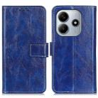 For Redmi Note 14 4G 164.84mm Retro Crazy Horse Texture Leather Phone Case(Blue) - 1
