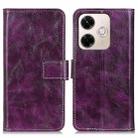 For Redmi 13x Retro Crazy Horse Texture Leather Phone Case(Purple) - 1
