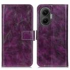 For Redmi Turbo 4 Pro Retro Crazy Horse Texture Leather Phone Case(Purple) - 1