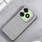 For Tecno Pop 8 Honeycomb Radiating Lens Holder TPU Phone Case(Grey) - 2