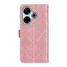 For Xiaomi Redmi 13 4G European Floral Embossed Leather Phone Case(Pink) - 3