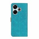For Xiaomi Redmi 13 4G European Floral Embossed Leather Phone Case(Blue) - 3