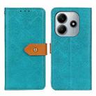 For Redmi Note 14 4G 163.25mm European Floral Embossed Leather Phone Case(Blue) - 1