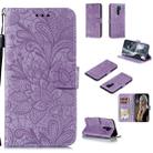 For Xiaomi Redmi 9 Lace Flower Horizontal Flip Leather Case with Holder & Card Slots & Wallet & Photo Frame(Purple) - 1