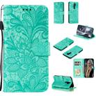 For Xiaomi Redmi 9 Lace Flower Horizontal Flip Leather Case with Holder & Card Slots & Wallet & Photo Frame(Green) - 1