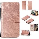 For Xiaomi Redmi 9A Lace Flower Horizontal Flip Leather Case with Holder & Card Slots & Wallet & Photo Frame(Rose Gold) - 1