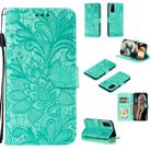For Huawei Honor Play 4T Pro Lace Flower Horizontal Flip Leather Case with Holder & Card Slots & Wallet & Photo Frame(Green) - 1