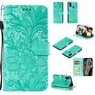 For Samsung Galaxy M51 Lace Flower Horizontal Flip Leather Case with Holder & Card Slots & Wallet & Photo Frame(Green) - 1