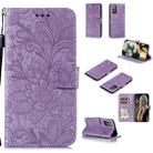 For Samsung Galaxy Note20 Lace Flower Horizontal Flip Leather Case with Holder & Card Slots & Wallet & Photo Frame(Purple) - 1