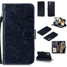 For Samsung Galaxy Note20 Lace Flower Horizontal Flip Leather Case with Holder & Card Slots & Wallet & Photo Frame(Dark Blue) - 1