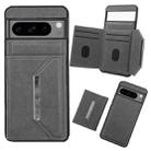 For Google Pixel 6 Pro Solid Color Metal Buckle Card Slots Bag Phone Case(Grey) - 1