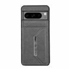 For Google Pixel 6 Pro Solid Color Metal Buckle Card Slots Bag Phone Case(Grey) - 2