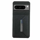 For Google Pixel 6 Pro Solid Color Metal Buckle Card Slots Bag Phone Case(Black) - 2