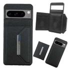 For Google Pixel 7 Solid Color Metal Buckle Card Slots Bag Phone Case(Black) - 1