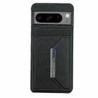 For Google Pixel 7 Solid Color Metal Buckle Card Slots Bag Phone Case(Black) - 2