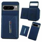 For Google Pixel 7 Pro Solid Color Metal Buckle Card Slots Bag Phone Case(Blue) - 1