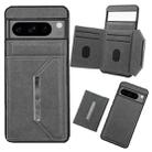 For Google Pixel 7 Pro Solid Color Metal Buckle Card Slots Bag Phone Case(Grey) - 1