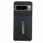 For Google Pixel 7a Solid Color Metal Buckle Card Slots Bag Phone Case(Black) - 2