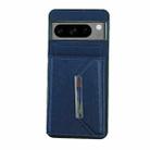 For Google Pixel 8 Solid Color Metal Buckle Card Slots Bag Phone Case(Blue) - 2