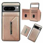 For Google Pixel 8 Pro Solid Color Metal Buckle Card Slots Bag Phone Case(Rose Gold) - 1