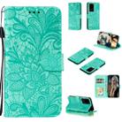 For Samsung Galaxy Note20 Ultra Lace Flower Horizontal Flip Leather Case with Holder & Card Slots & Wallet & Photo Frame(Green) - 1