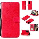 For Samsung Galaxy Note20 Ultra Lace Flower Horizontal Flip Leather Case with Holder & Card Slots & Wallet & Photo Frame(Red) - 1