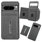 For Google Pixel 9 Pro XL Solid Color Metal Buckle Card Slots Bag Phone Case(Grey) - 1