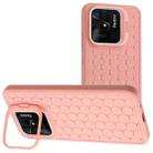 For Xiaomi Redmi 10C Honeycomb Radiating Lens Holder TPU Phone Case(Pink) - 1