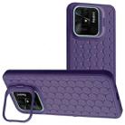 For Xiaomi Redmi 10C Honeycomb Radiating Lens Holder TPU Phone Case(Purple) - 1