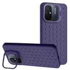 For Xiaomi Redmi 12C Honeycomb Radiating Lens Holder TPU Phone Case(Purple) - 1