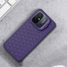 For Xiaomi Redmi 12C Honeycomb Radiating Lens Holder TPU Phone Case(Purple) - 2