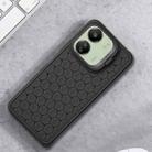 For Xiaomi Redmi 13C Honeycomb Radiating Lens Holder TPU Phone Case(Black) - 2