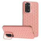 For Xiaomi Redmi Note 11 Global Honeycomb Radiating Lens Holder TPU Phone Case(Pink) - 1