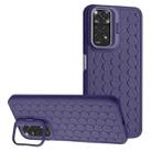 For Xiaomi Redmi Note 11 Global Honeycomb Radiating Lens Holder TPU Phone Case(Purple) - 1