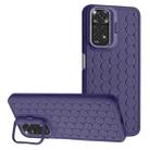 For Xiaomi Redmi Note 11 Pro Honeycomb Radiating Lens Holder TPU Phone Case(Purple) - 1