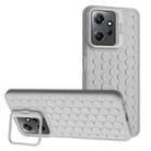 For Xiaomi Redmi Note 12 4G Global Honeycomb Radiating Lens Holder TPU Phone Case(Grey) - 1