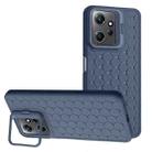 For Xiaomi Redmi Note 12 4G Global Honeycomb Radiating Lens Holder TPU Phone Case(Blue) - 1