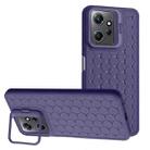 For Xiaomi Redmi Note 12 4G Global Honeycomb Radiating Lens Holder TPU Phone Case(Purple) - 1