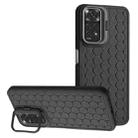 For Xiaomi Redmi Note 12 Pro 4G Honeycomb Radiating Lens Holder TPU Phone Case(Black) - 1