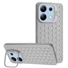 For Xiaomi Redmi Note 13 4G Honeycomb Radiating Lens Holder TPU Phone Case(Grey) - 1